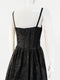 Temperament Dinner Party Waist Cinching Slimming Black Camisole Long Skirt Square Neck Big Swing Dress