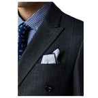 The Groom Married Men's Three Piece British Double Breasted Suit Men's Slim Korean Striped Suit Men