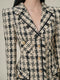 Thousand Bird Checker Small Fragrant Dress Early Spring High Grade Woolen Temperament Waist Short Skirt Female Commuter