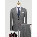 Western Style Three Piece Bridegroom Wedding Dress Korean Version Slim Fitting Autumn and Winter Grey Casual Suit Men's Suit