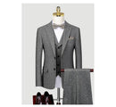 Western Three Piece Bridegroom Wedding Dress Korean Version Slim Fitting Autumn and Winter Gray Casual Suit Men's Suit