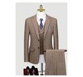 Western Three Piece Bridegroom Wedding Dress Korean Version Slim Fitting Autumn and Winter Gray Casual Suit Men's Suit