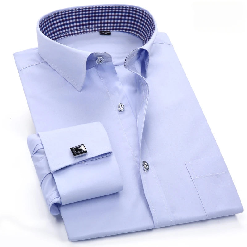 White Shirt Business Men's Long Sleeved Shirt Groom's Cotton Slim Fitting Shirt