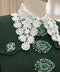 Winter Fashion Elegant Green Heavy Industry Women's Beaded Fake Two Piece Dress