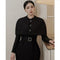 Women's Suits Solid Color Inline Button Sexy Women Office Wear Casual Short Coat Elegant Set 2 Pieces Long Dress Jacket