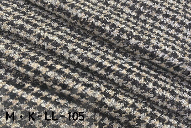 Woolen Woolen Fabric Autumn and Winter Fragrance All Wool Fabric Plaid Wool Fabric Men's and Women's Clothing