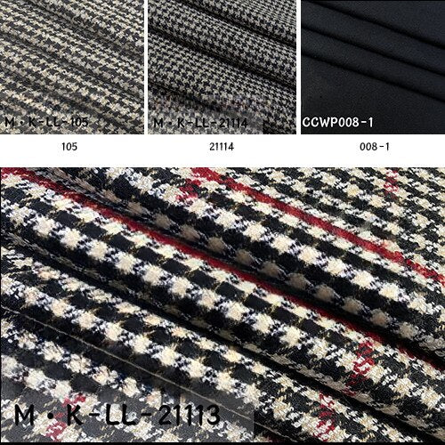 Woolen Woolen Fabric Autumn and Winter Fragrance All Wool Fabric Plaid Wool Fabric Men's and Women's Clothing