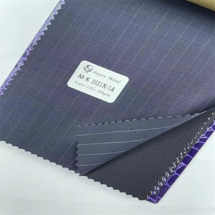 Worsted Wool Suit Fabric Plain Striped Suit Set Men's and Women's Spring/summer Blended Wool