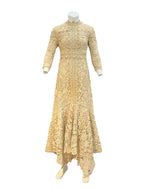 Yujie Light Mature Style Blue Lace Skirt Irregular Dress High Low Style Slim Long Skirt Dress Fashionable Dresses