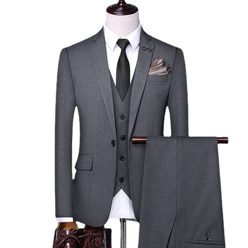 Suit Men's Professional Formal Work Business Groom Banquet Wedding Dress Best Man Set