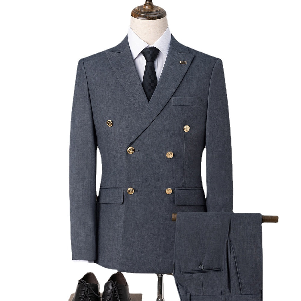 Men's Linen Set 3-piece Casual Slim Fitting Formal Banquet Wedding Business Men's Tuxedo