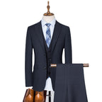 Fashion Gentleman Set 3-piece Men's Wedding Set High Quality Fabric Business Wedding Set