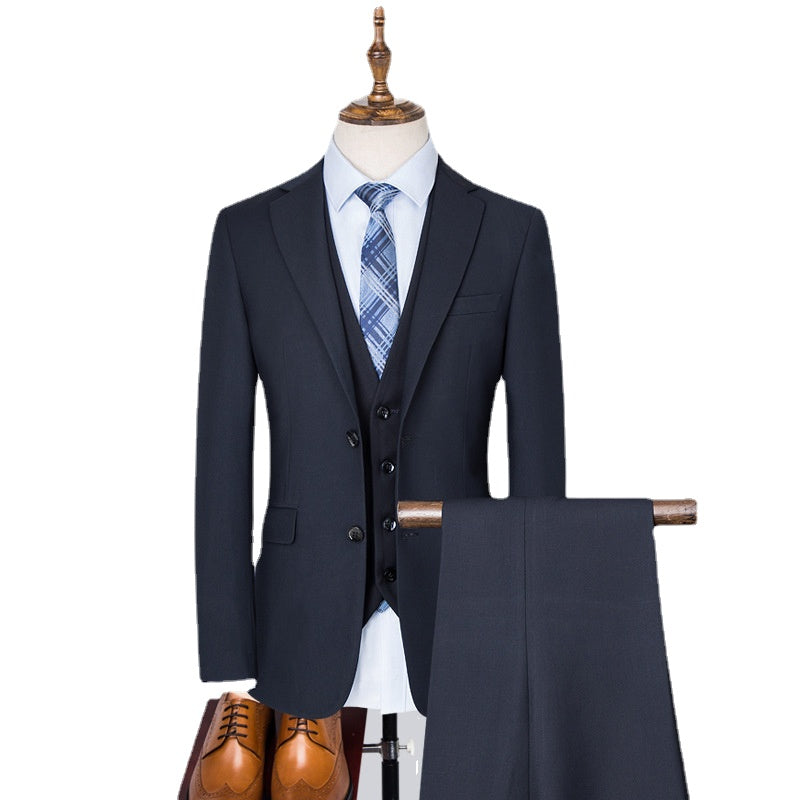 Fashion Gentleman Set 3-piece Men's Wedding Set High Quality Fabric Business Wedding Set