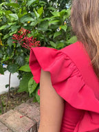 Fit and Flow Designs Watermelon Sugar Fly Ruffle and Layered Dress 2 Tier 3tier Fushcia Pink Summer Dress