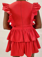 Fit and Flow Designs Watermelon Sugar Fly Ruffle and Layered Dress 2 Tier 3tier Fushcia Pink Summer Dress