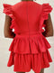 Fit and Flow Designs Watermelon Sugar Fly Ruffle and Layered Dress 2 Tier 3tier Fushcia Pink Summer Dress