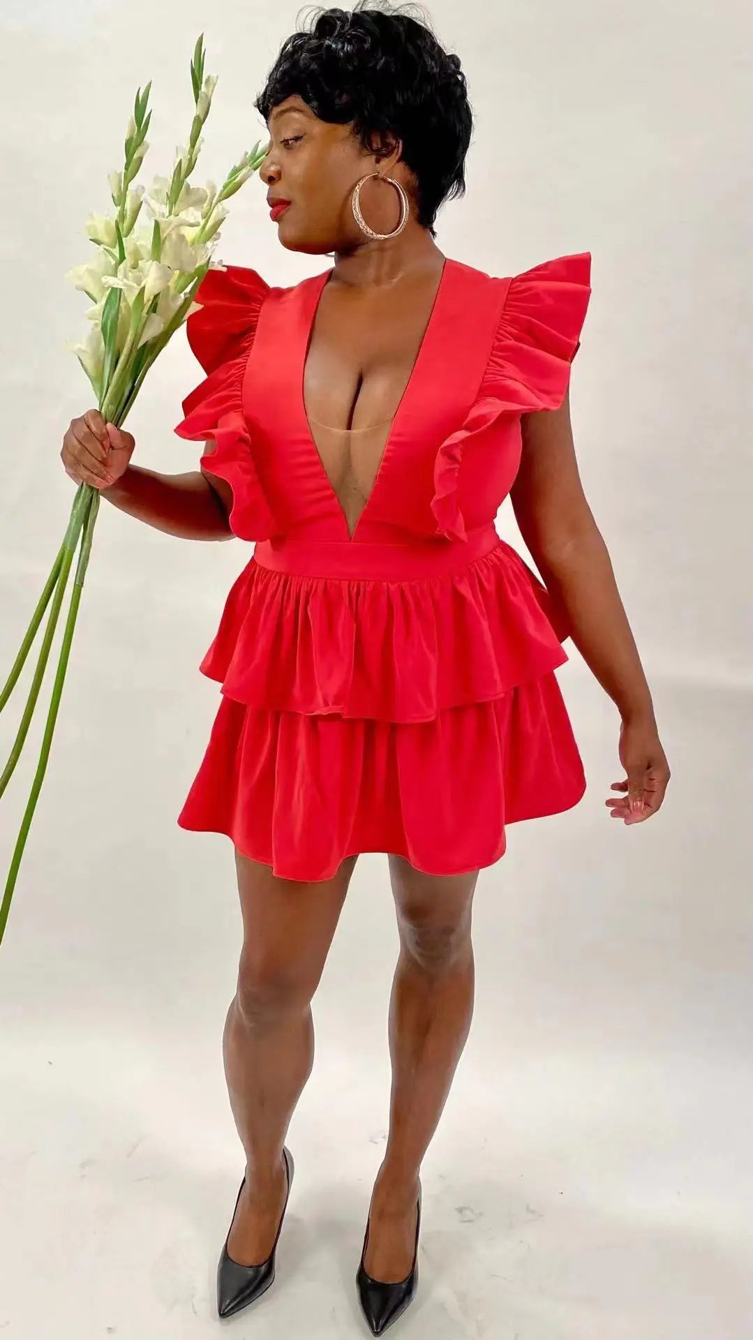 Fit and Flow Designs Watermelon Sugar Fly Ruffle and Layered Dress 2 Tier 3tier Fushcia Pink Summer Dress