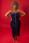 Ruched Two Tone Velvet Elegant Slim Looking Gown Plus Size Ruched Dress Dress Color Navy Pink