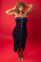 Ruched Two Tone Velvet Elegant Slim Looking Gown Plus Size Ruched Dress Dress Color Navy Pink