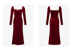 Sweetheart Neck Bride Red Toast Dress High-end Engagement Small Dress Velvet Split Pleated Dress Can Be Worn At Ordinary Times