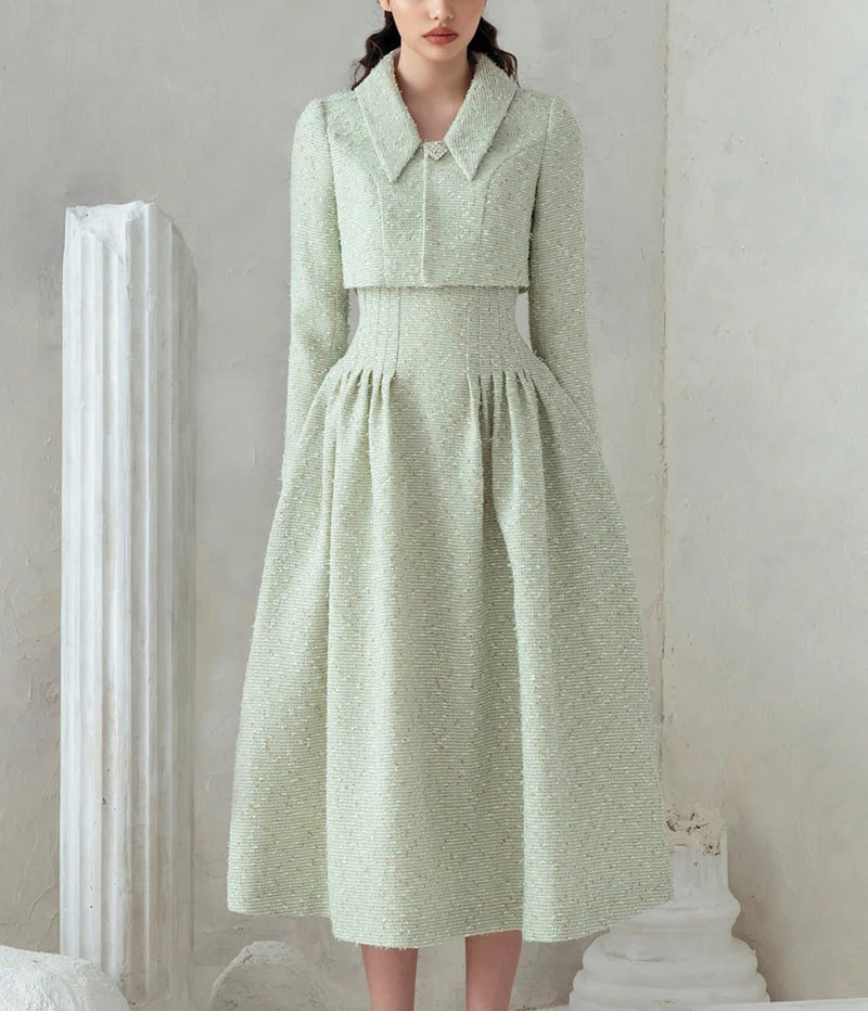 Tailor Shop Door of Perception Small Fragrant Wind Jacket Sling Puff Skirt Set Tweed Jacket and Semi-Formal Dress