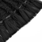 Tailor Shop V-neck Long-sleeved Beaded Lace with Waist Ruffle Cake Skirt Mesh Puffy Dress Little Black Lace Dress