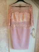 Tailor Shop Custom Made Pink Color Lace Dress Mother of The Bride Dress Wedding Dress Mother Mother of Bride Outfit Formal Dress