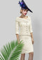Tailor Shop Mothers Dresses for Wedding  Mother of The Bride Outfit Pale Yellow Brocade Jacket and Skirt Mother of Bride Suits