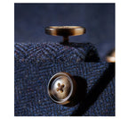 tailor shop navy wool suit men's herringbone hunting style thickened autumn and winter coat slim suit trend tweed safari jacket