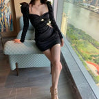Cross Hollow Sexy Simulation Silk Diamond Chain Lace Dress Dress  Dress Impreso Floral Saten