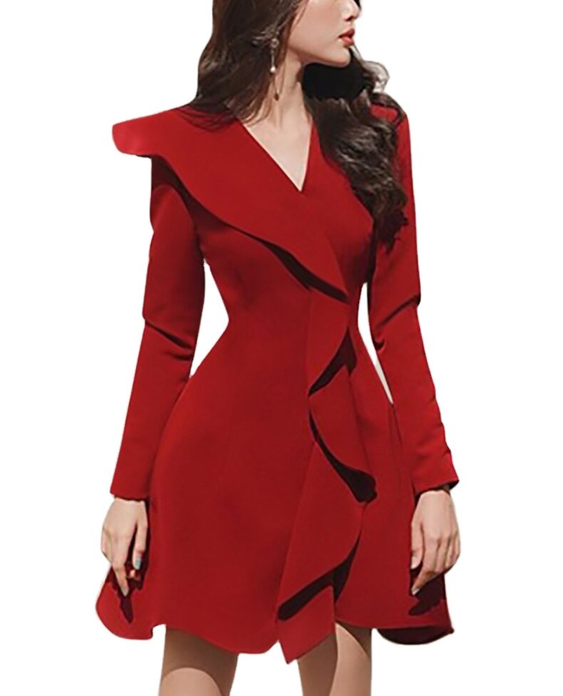 Dresses New Popular Skirt Female Temperament Waist Ruffled High Cold Royal Sister Style Tailor Make dress