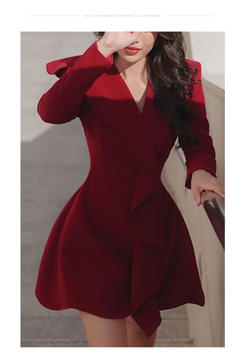Dresses New Popular Skirt Female Temperament Waist Ruffled High Cold Royal Sister Style Tailor Make dress