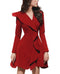 Dresses New Popular Skirt Female Temperament Waist Ruffled High Cold Royal Sister Style Red Dress Spring Dress  Dress
