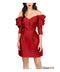 Dresses Natal Year Red Women's Fashion New Retro Puff Sleeve Design Sense Waist Celebrity Temperament Small Dress Dress  Dress