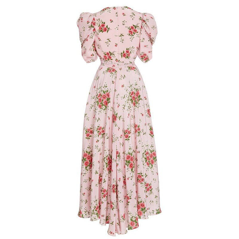Fried Street French Small Floral Dress Artistic Skirt Niche Surprise Skirt Print Long Skirt  Dress  Dress