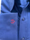 Men's Autumn Thin Long Sleeve Fashionable Business Blue Embroidered Shirt
