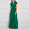 Royal Sister Goddess Fan V-neck Dress Heavy Industry Ruffled Slim Dress Skirt High Sense of High Green Long Skirt  Dress