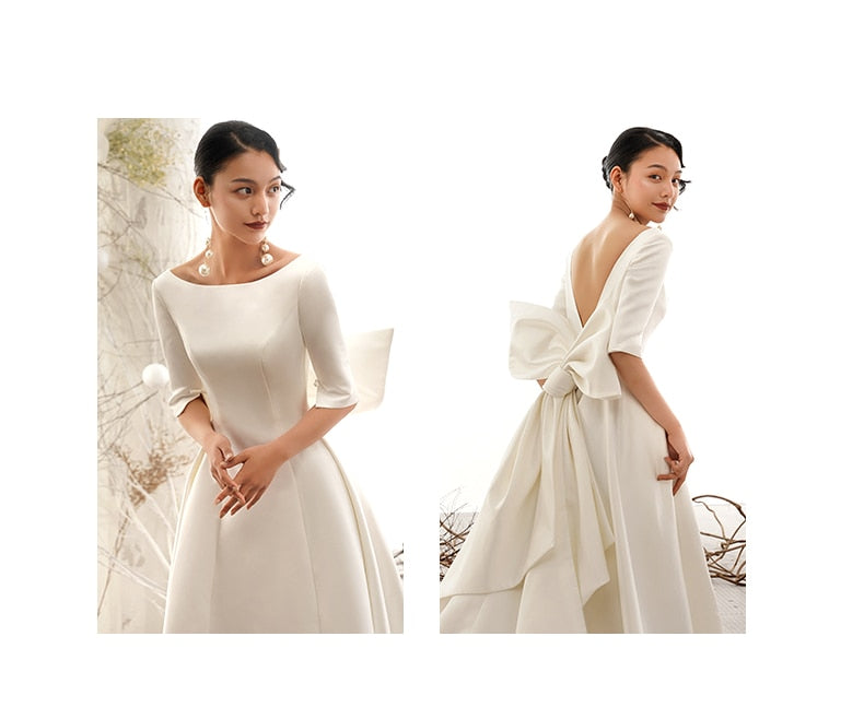 Satin wedding dress new word wedding dress princess tail dress customization dress tailor shop custom made designer dress