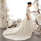 Satin wedding dress new word wedding dress princess tail dress customization dress tailor shop custom made designer dress