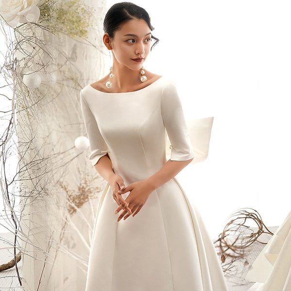 Satin wedding dress new word wedding dress princess tail dress customization dress tailor shop custom made designer dress