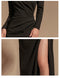 Sexy Strapless Evening Dress  Dress Skirt Female Banquet Slim Temperament Mid-length Split Dress