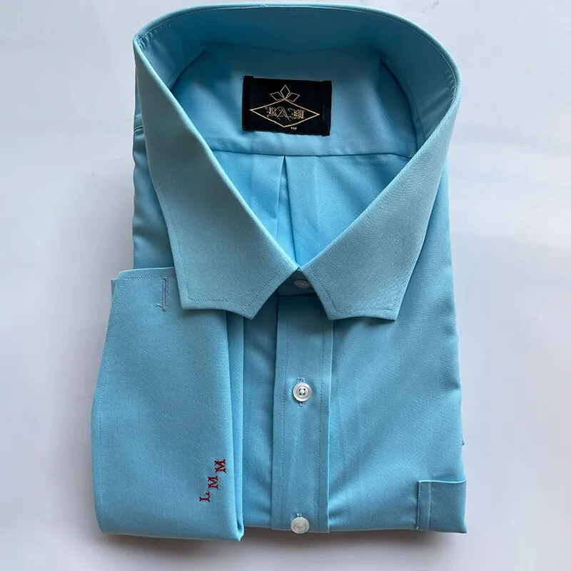 Shirt Men's Autumn Thin Long Sleeve Fashion Business Blue Shirt Men's Wear