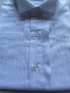 Slim Autumn Thin Long Sleeve Silky Luster Sky Blue Stripe Men's Shirt