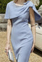 Tailor Shop mother of bride dress bride mother outfit party dress plus size blue occasion wear on trend bow neckline dress
