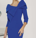 Tailor Shop mother of bride dress bride mother outfit party dress plus size royal blue occasion wear on trend bow neckline dress