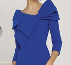 Tailor Shop mother of bride dress bride mother outfit party dress plus size royal blue occasion wear on trend bow neckline dress