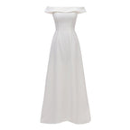 Temperament Clavicle One-shoulder Dress First Love Slim White Dress with Certificate Dress