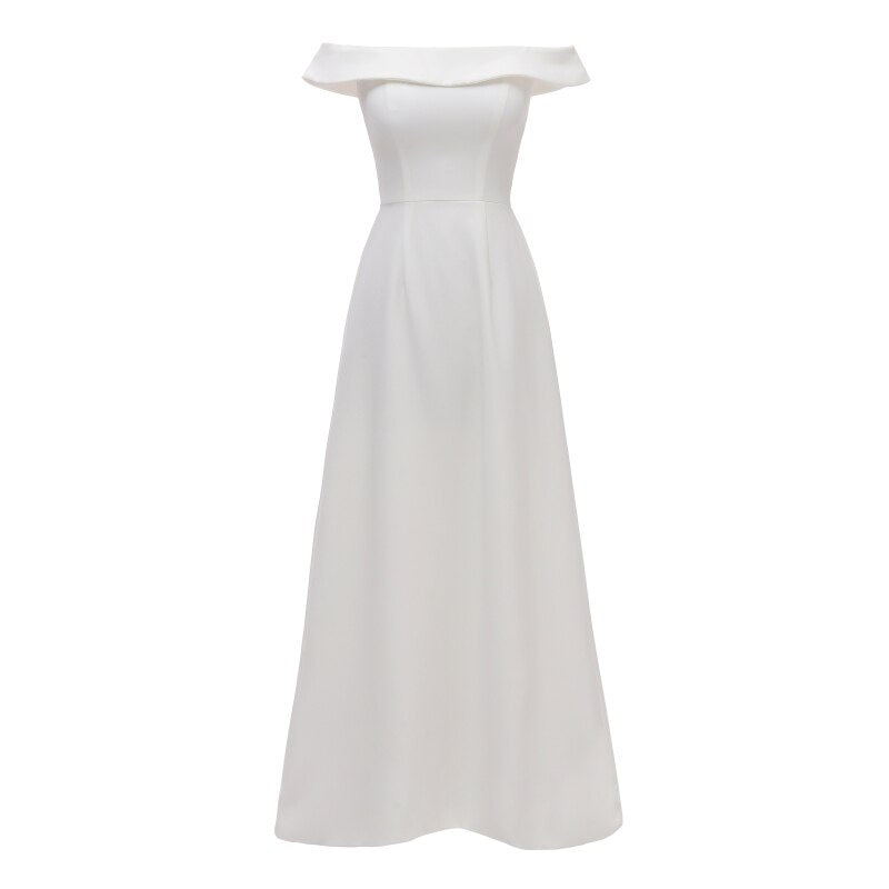 Temperament Clavicle One-shoulder Dress First Love Slim White Dress with Certificate Dress
