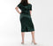 V-neck Strapless Lace-up High-waisted Ladies' Temperament Elegant and Elegant Pure Color Dark Green Dress Women Dress
