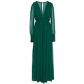 Vacation V-neck Hakama New Drape Jumpsuit Female Temperament Advanced Wide-leg Jumpsuit High Waist Thin Long Section  Dress